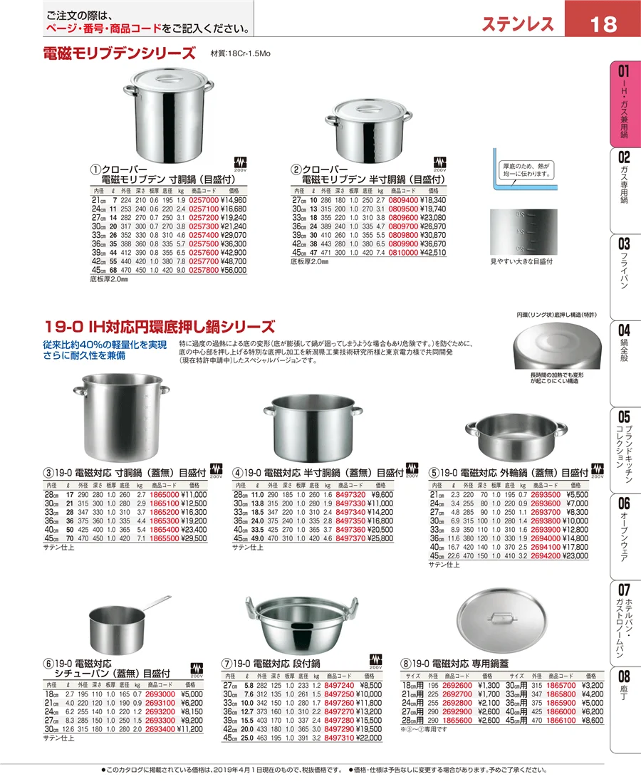 ＩＨ・ガス兼用鍋 ページ18