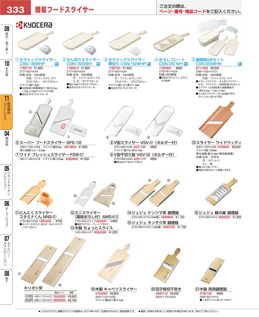 調理機械（下ごしらえ） ページ333