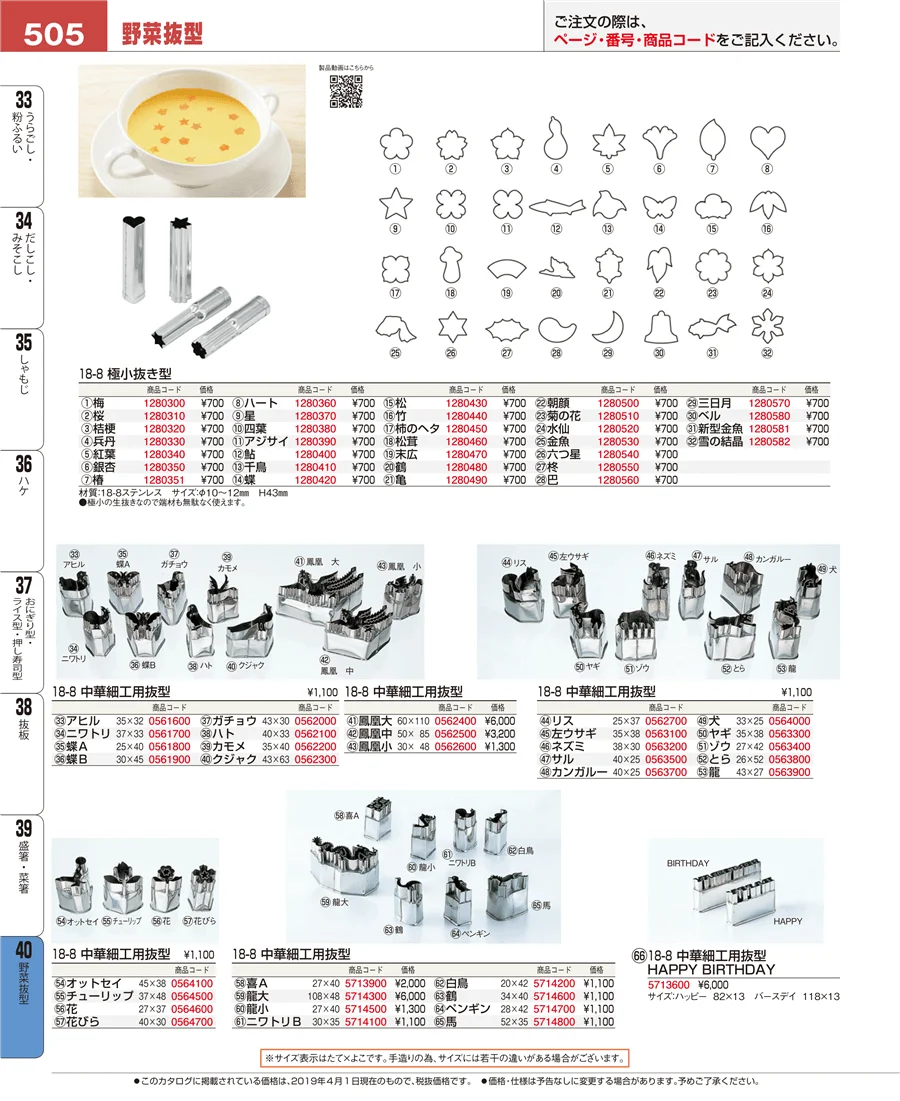 野菜抜型 ページ505