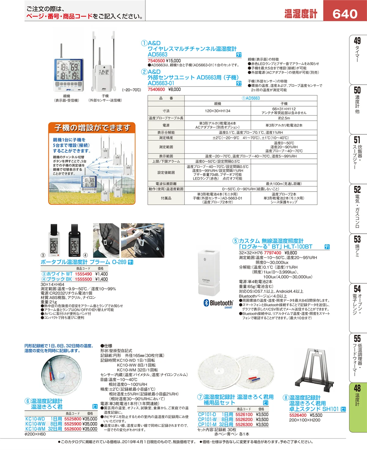 EBM業務用厨房用品カタログvol.19・ページ番号640・温度計