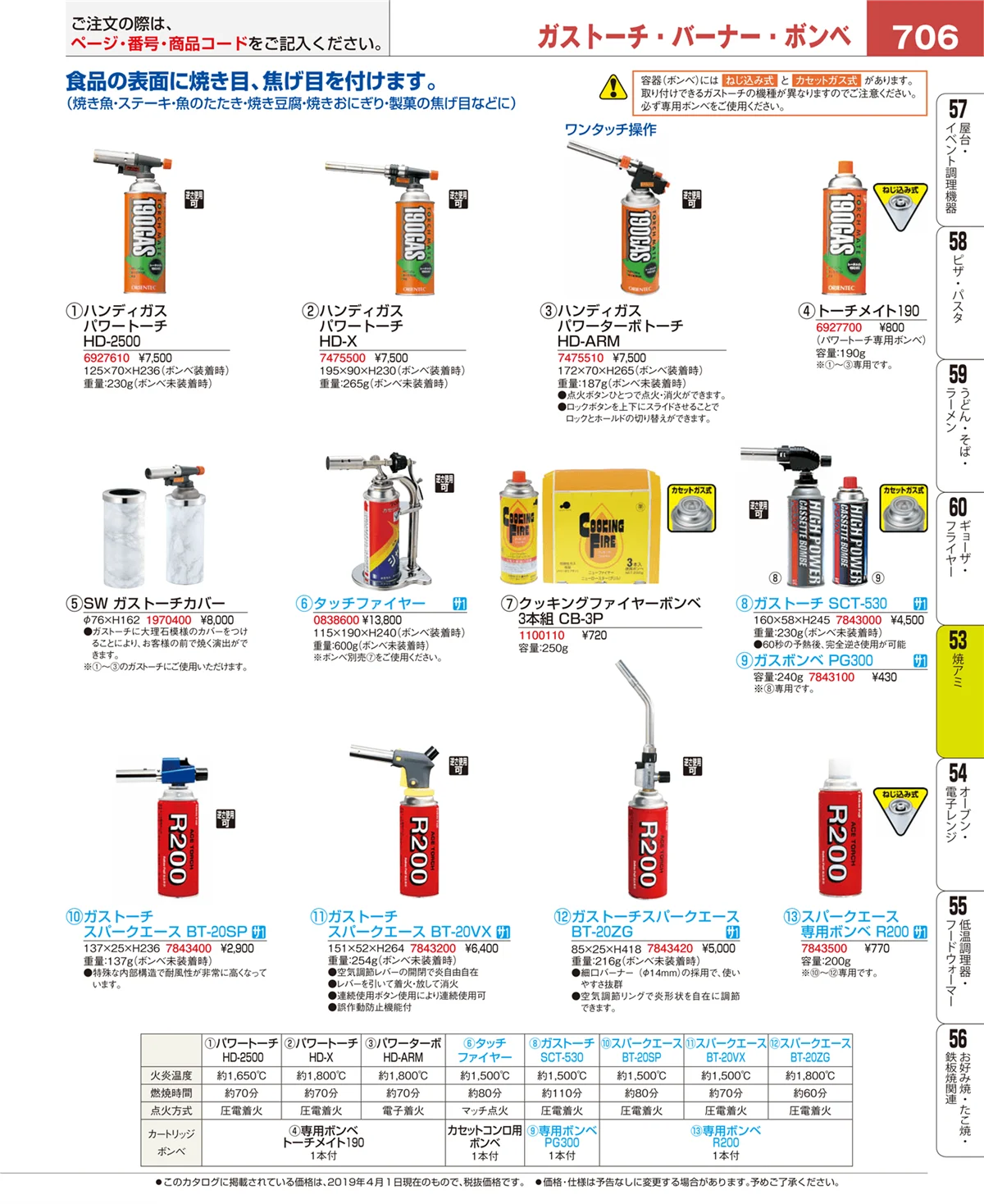EBM業務用厨房用品カタログvol.19・ページ番号706・焼アミ
