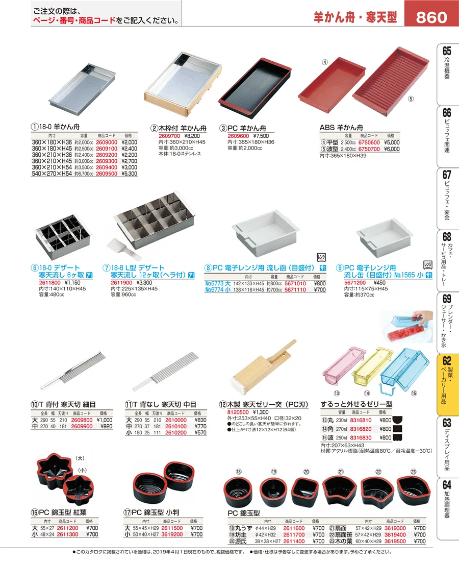 すし・蒸し器・セイロ類 ページ860
