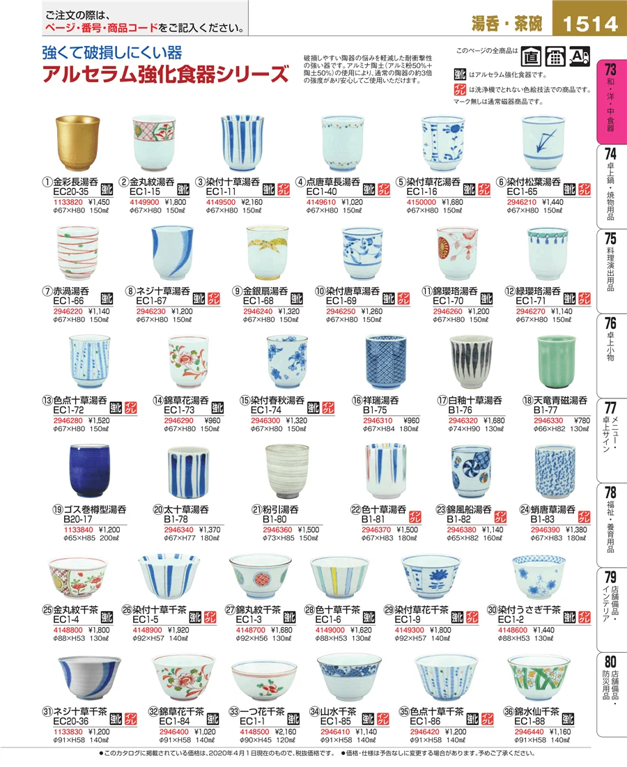 和・洋・中 食器 ページ1514