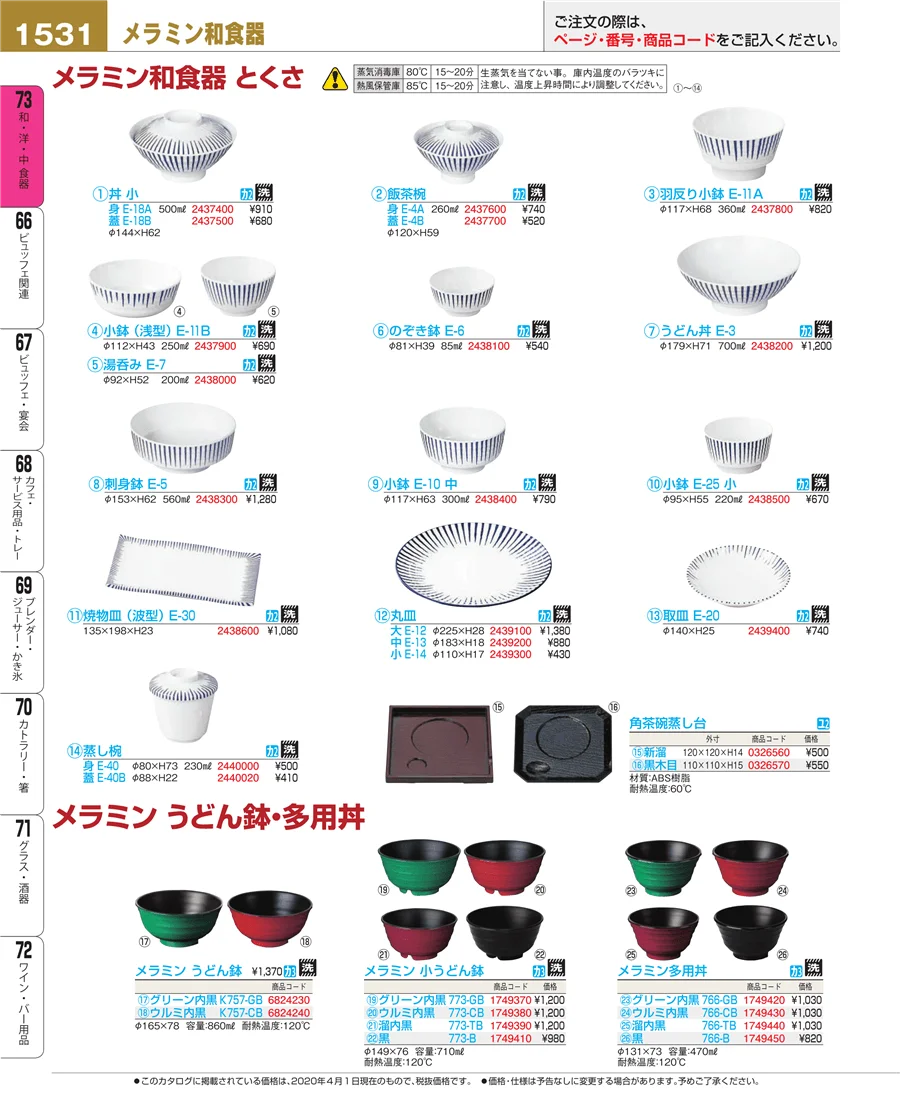 和・洋・中 食器 ページ1531