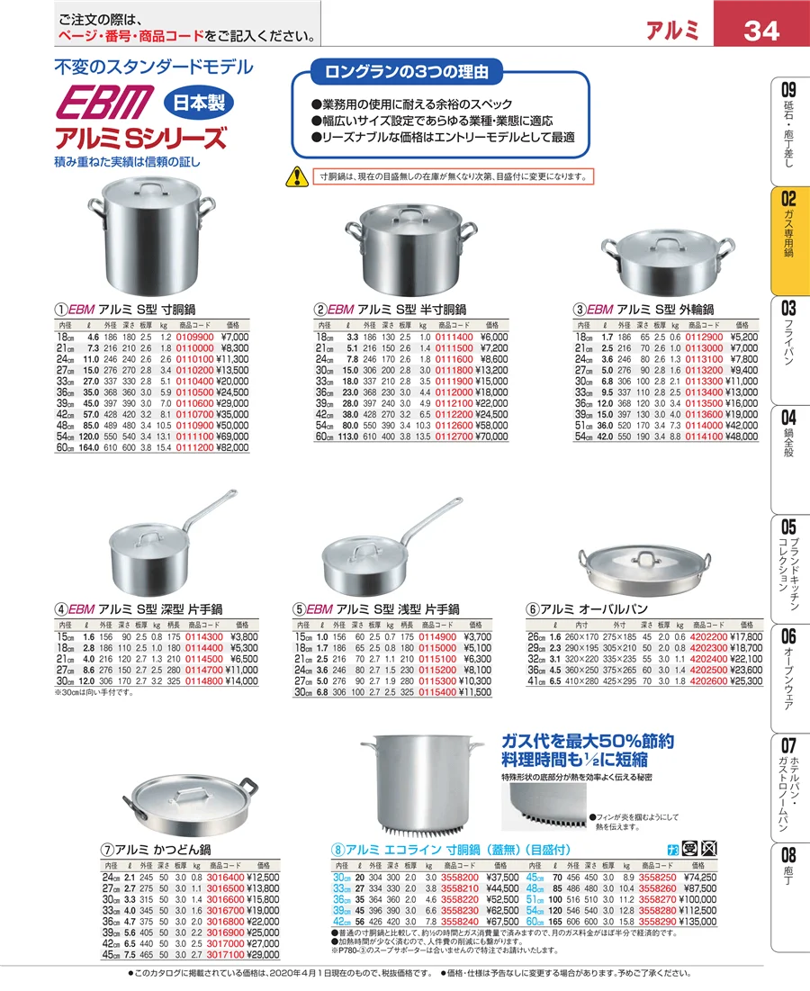 ガス専用鍋 ページ34