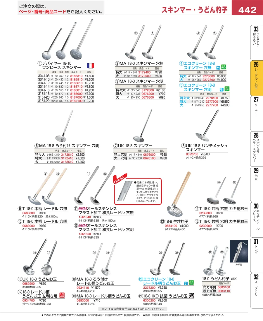レードル・お玉 ページ442