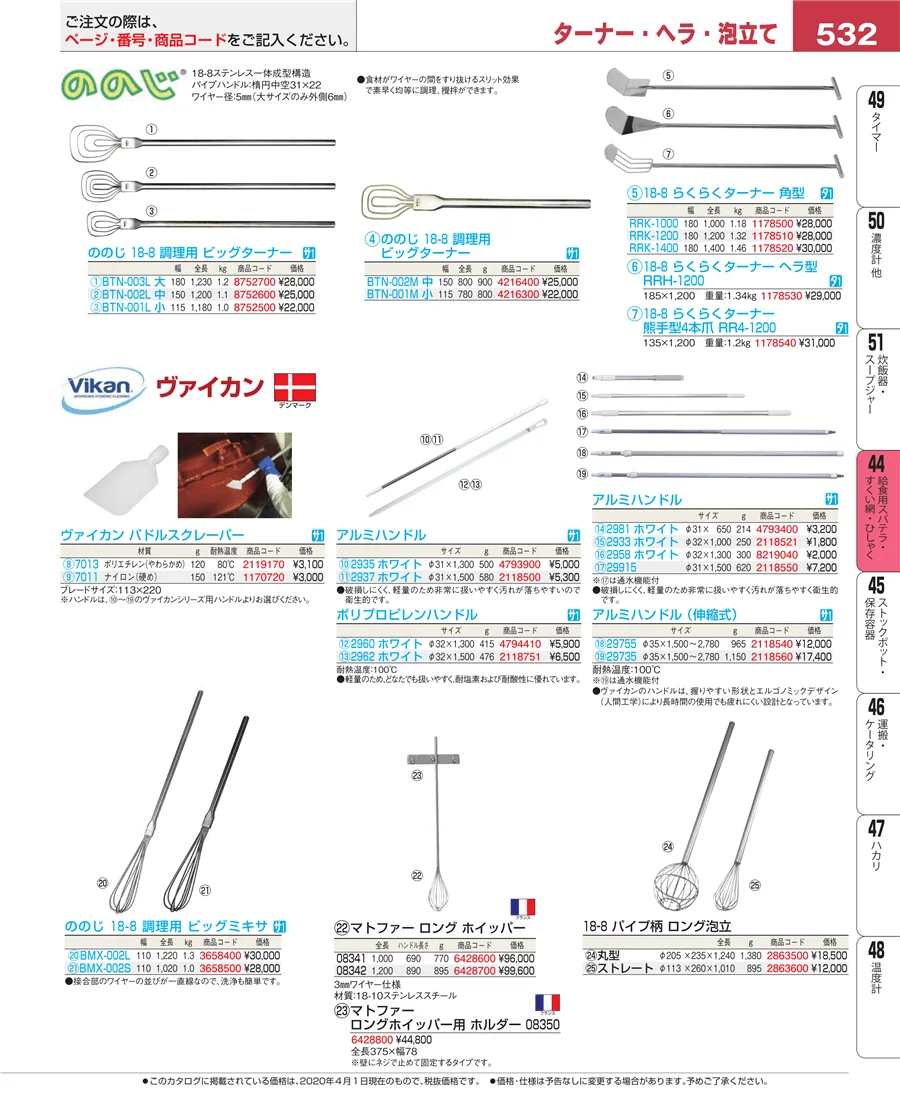 給食用スパテラ・すくい網・ひしゃく ページ532