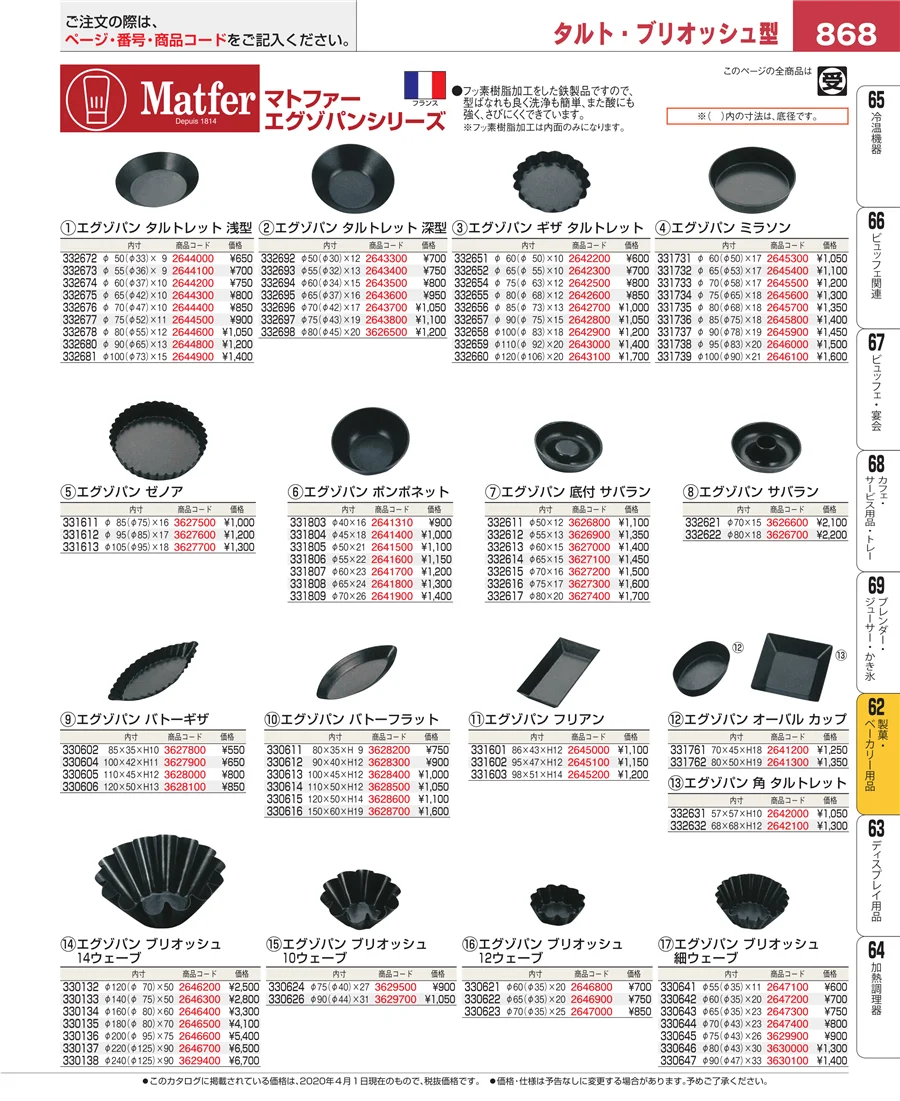 製菓・ベーカリー用品 ページ868