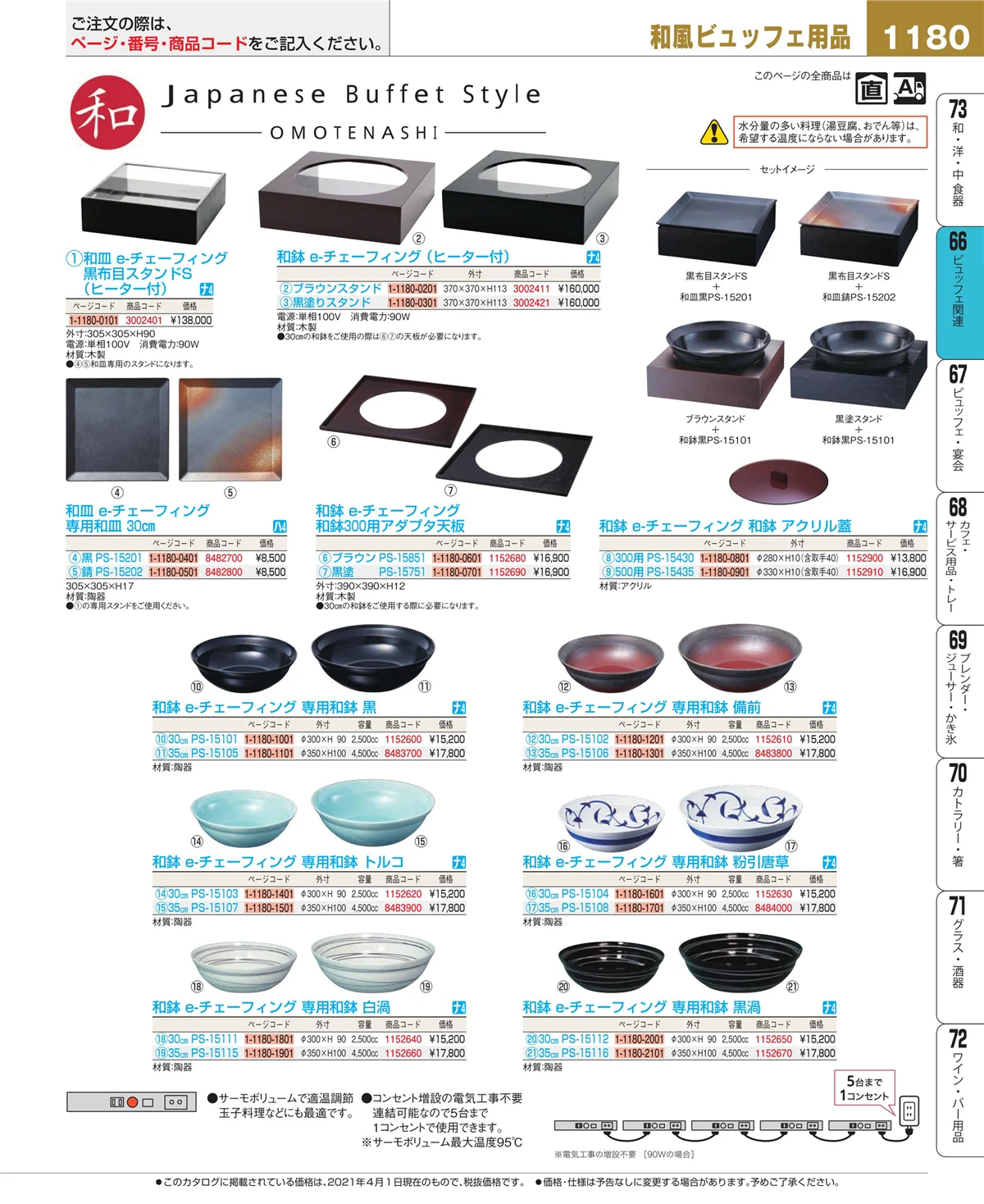 EBM業務用厨房用品カタログvol.21・ページ番号1180・ビュッフェ関連