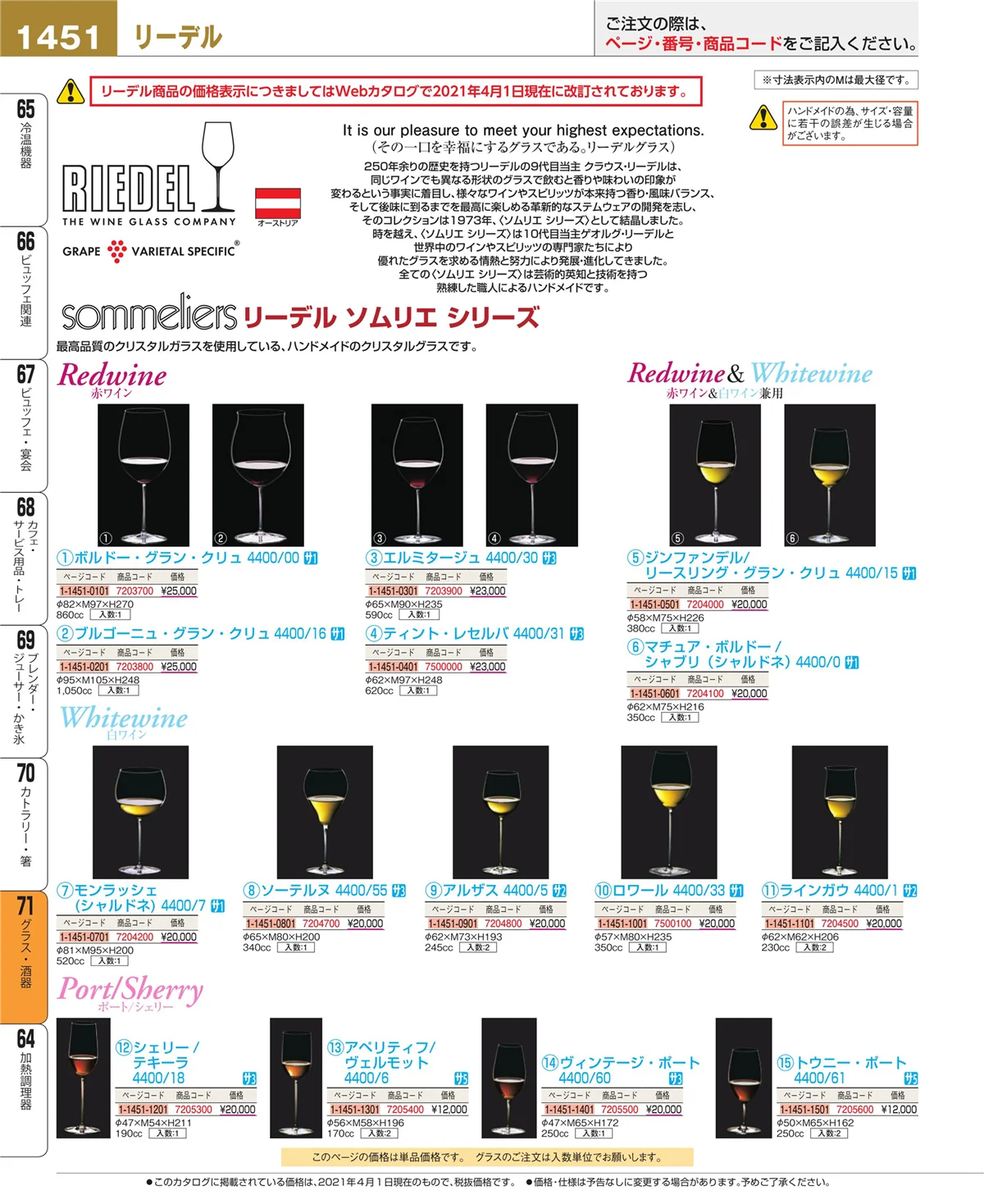 EBM業務用厨房用品カタログvol.21・ページ番号1451・グラス・酒器