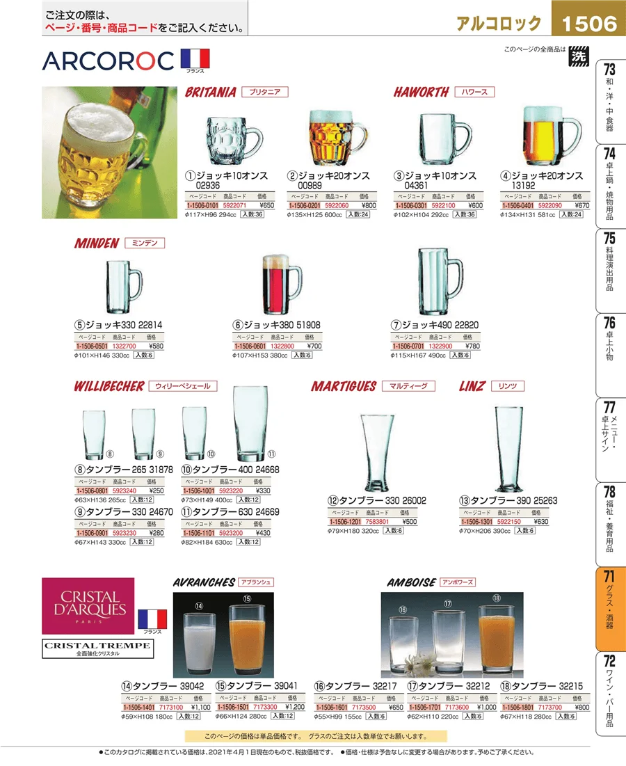 グラス・酒器 ページ1506
