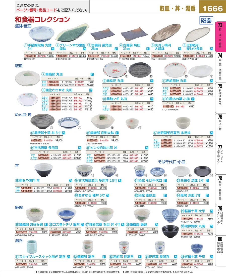 和・洋・中 食器 ページ1666