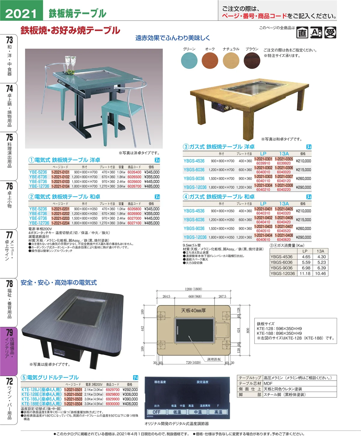 EBM業務用厨房用品カタログvol.21・ページ番号2021・店舗備品・インテリア