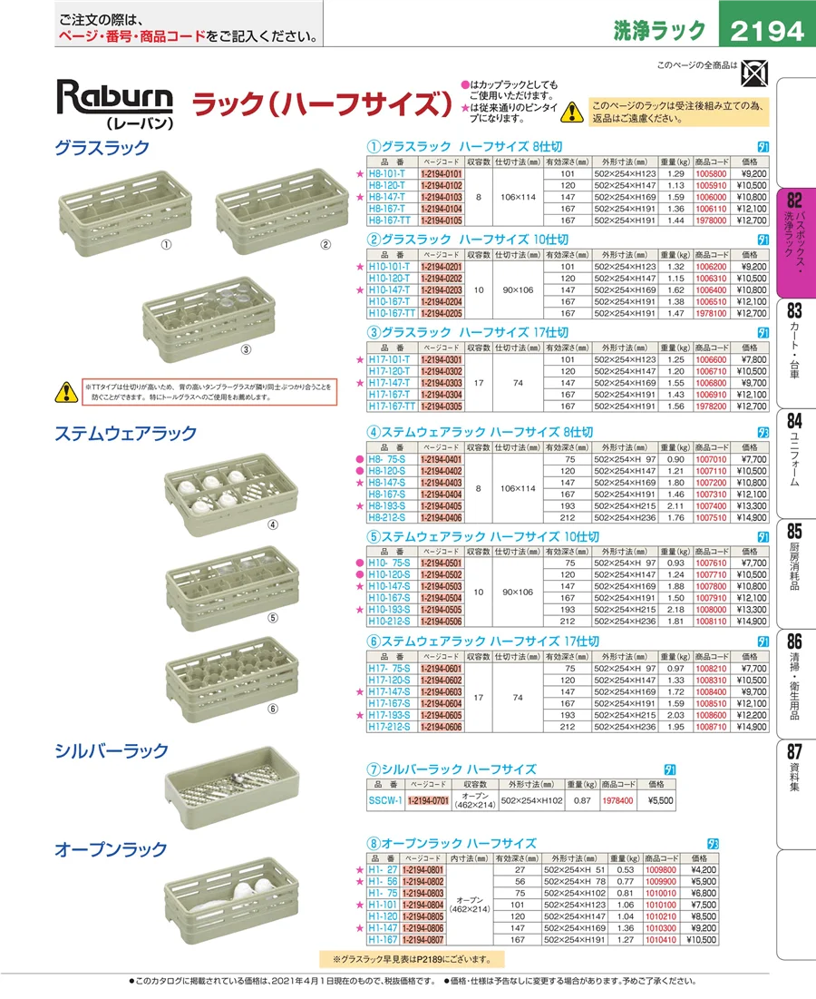 バスボックス・洗浄ラック ページ2194