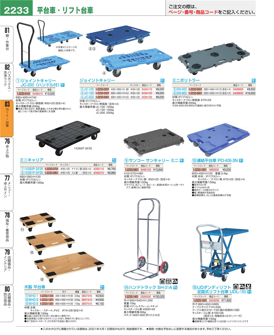 ミニキャリア(台車ゴム車輪仕様)1X261P GF25 EBM-4356210-