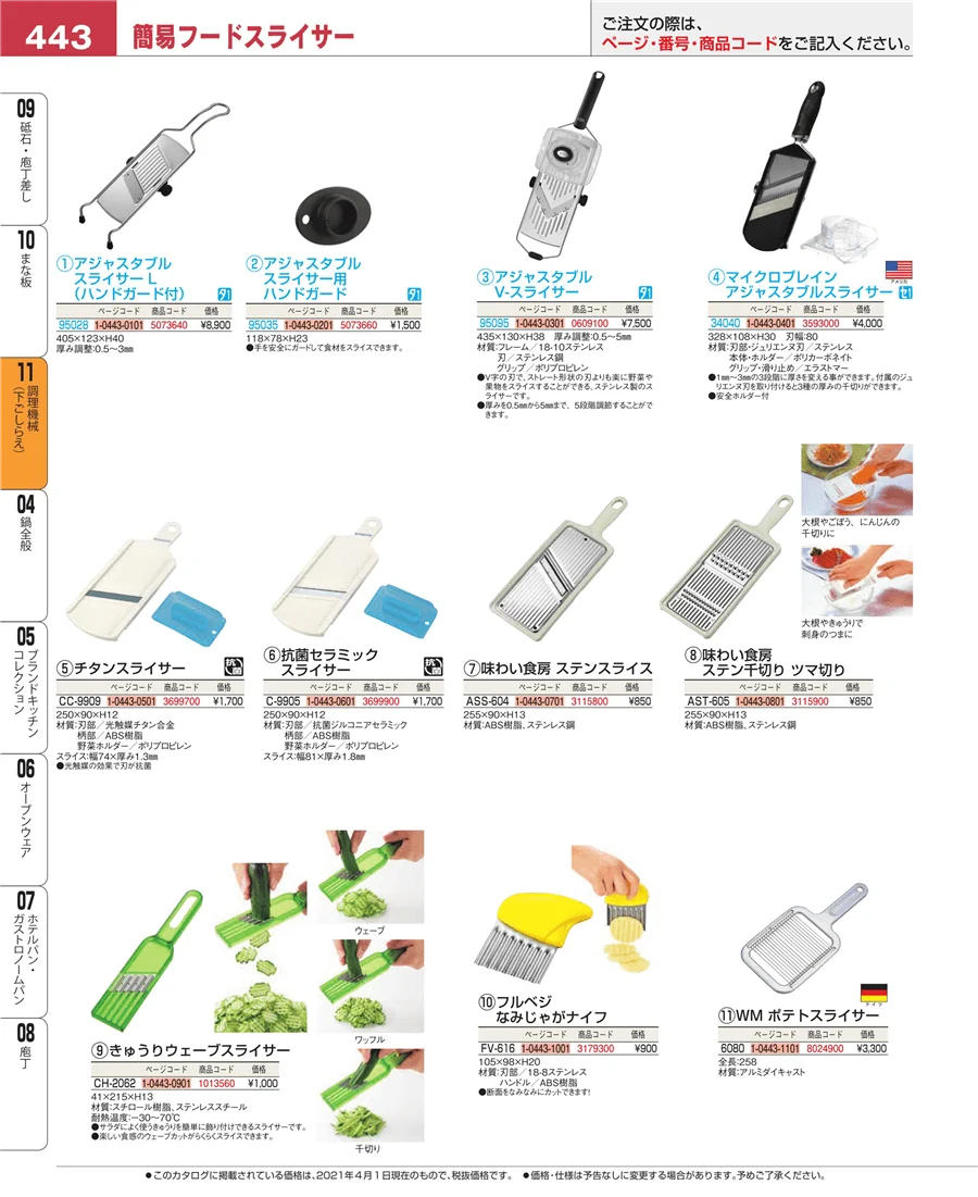 調理機械（下ごしらえ） ページ443
