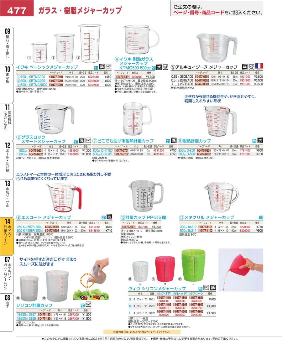 水マス・計量スプーン ページ477