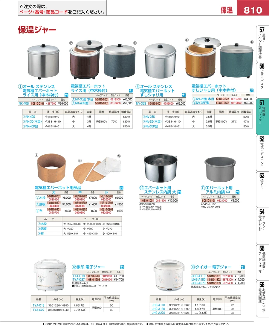 炊飯器・スープジャー ページ810