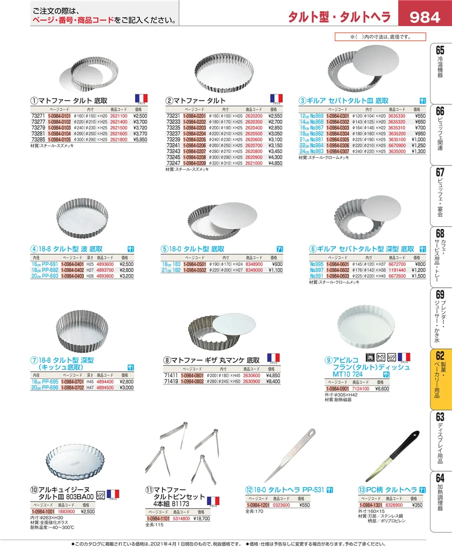 製菓・ベーカリー用品 ページ984