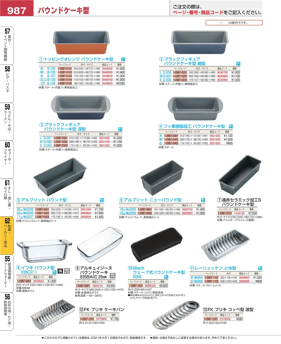 製菓・ベーカリー用品 ページ987