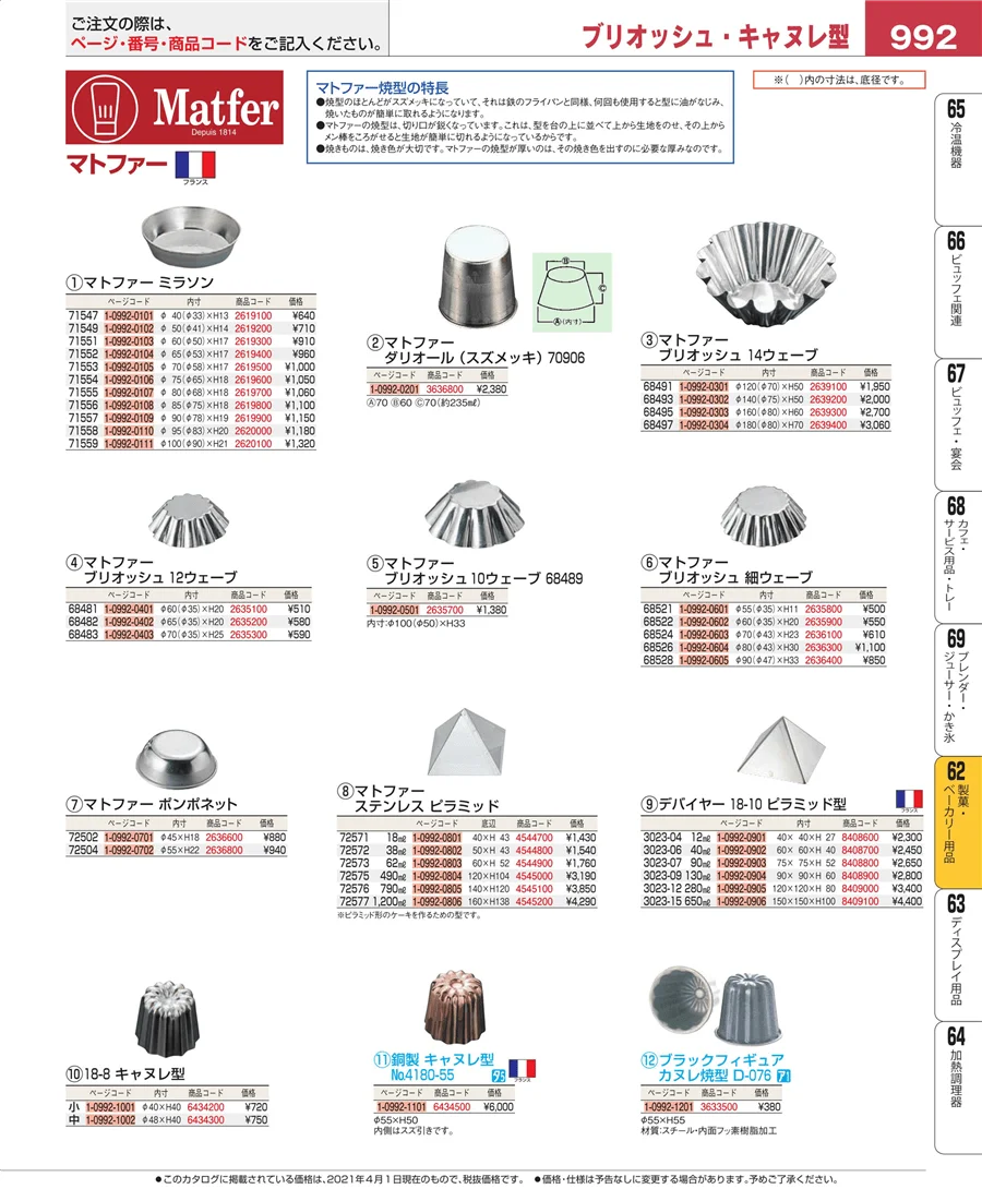 製菓・ベーカリー用品 ページ992