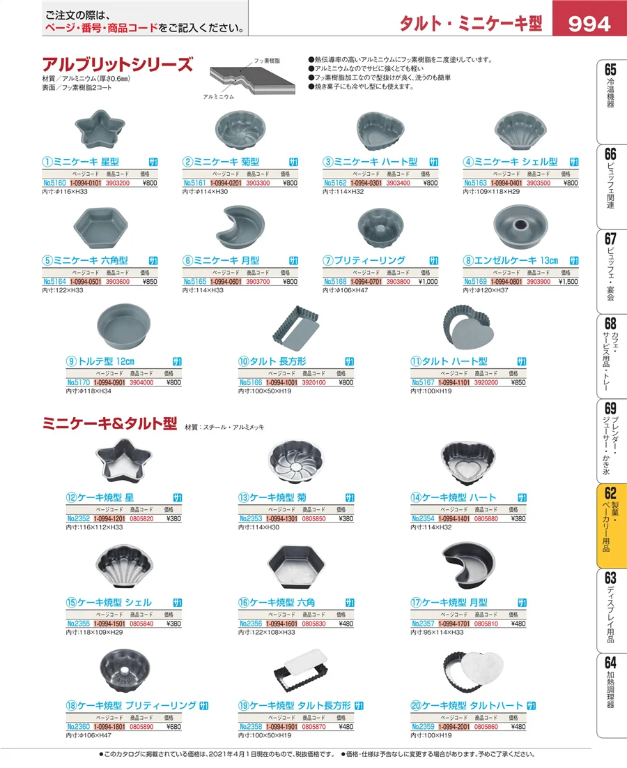 製菓・ベーカリー用品 ページ994