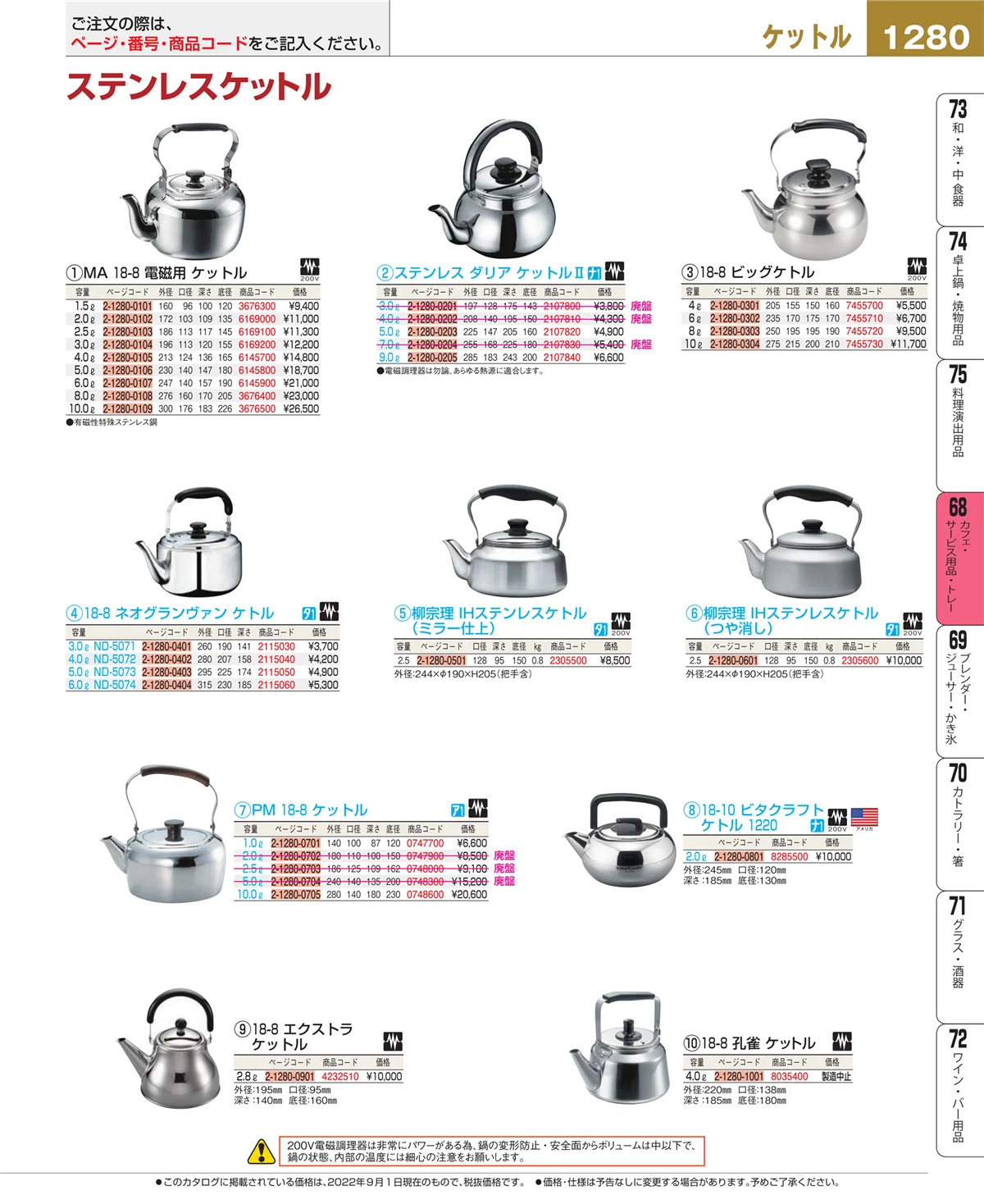 EBM業務用厨房用品カタログvol.22・ページ番号1280・カフェ・サービス用品・トレー