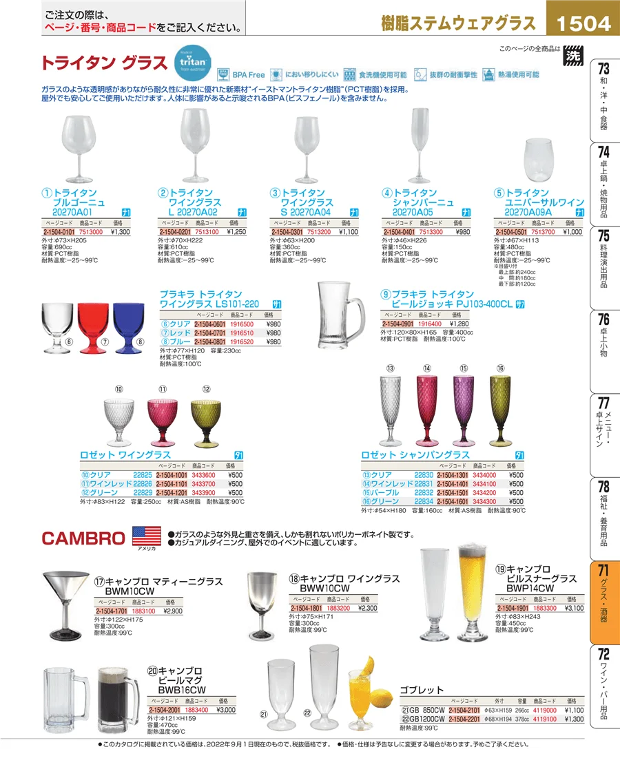 グラス・酒器 ページ1504
