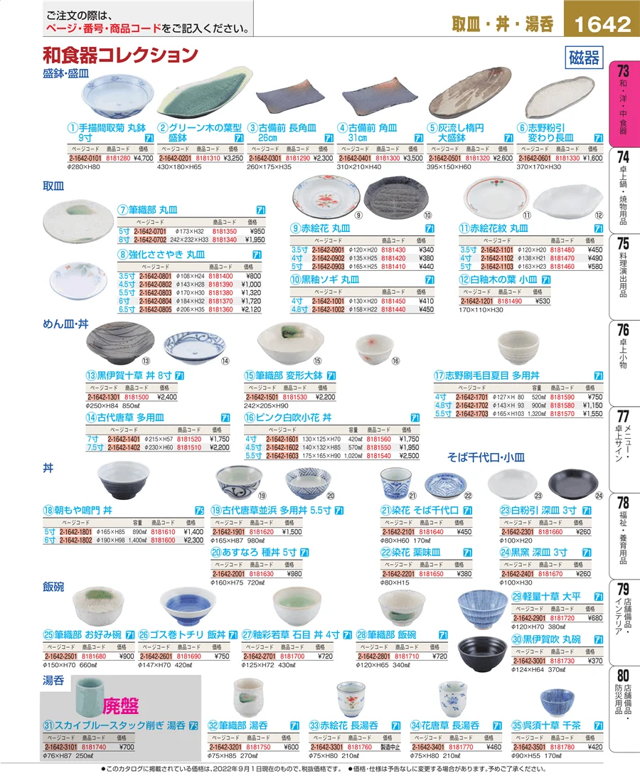和・洋・中 食器 ページ1642