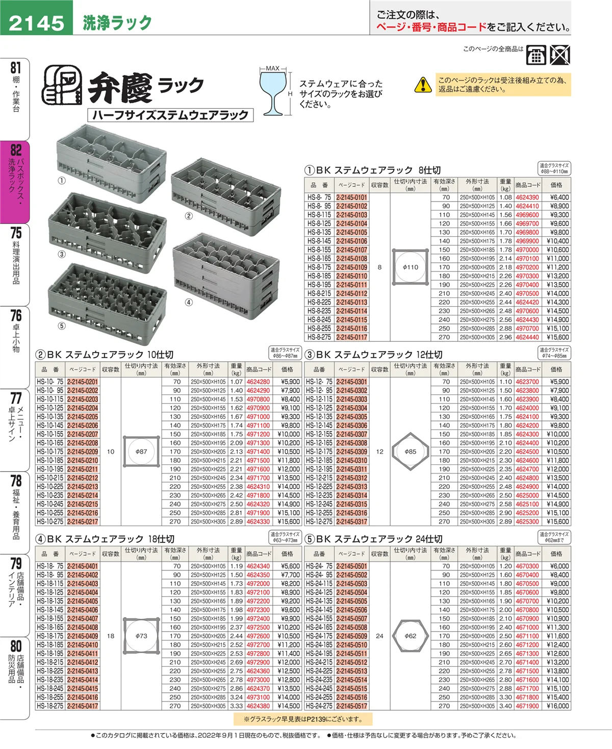 EBM業務用厨房用品カタログvol.22・ページ番号2145・バスボックス・洗浄ラック