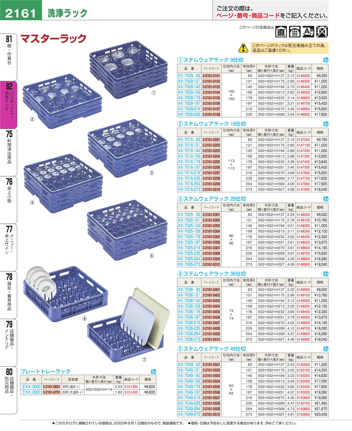 EBM業務用厨房用品カタログvol.22・ページ番号2161・バスボックス・洗浄ラック