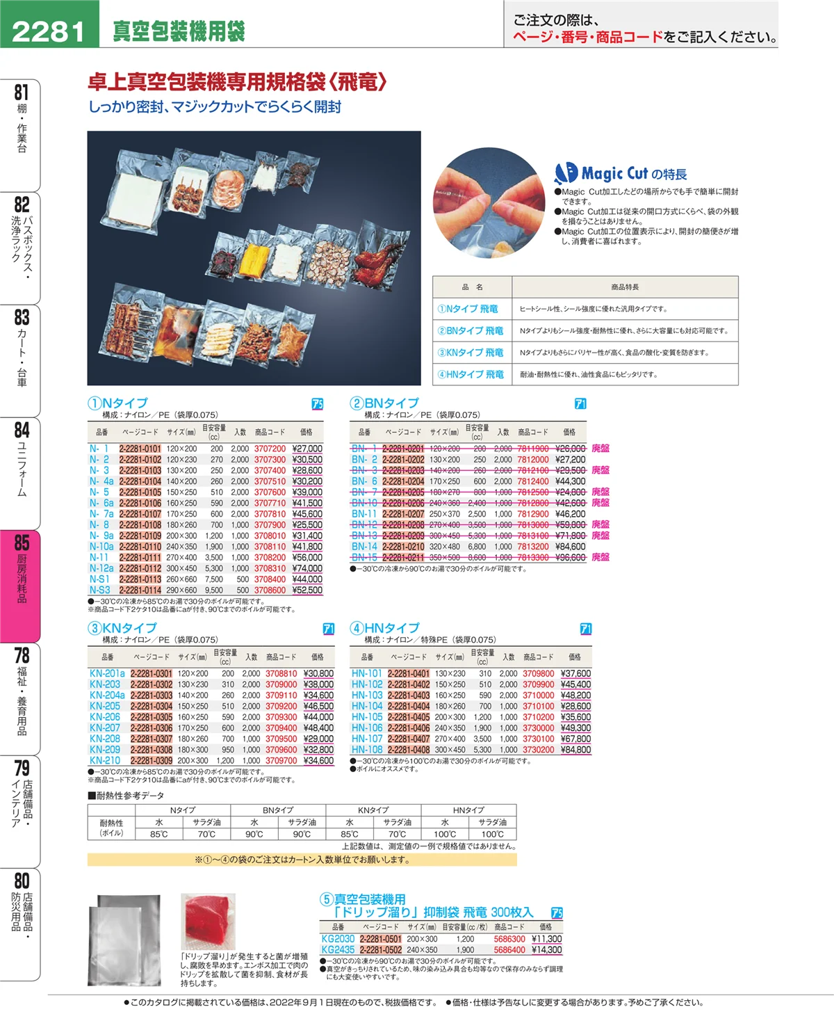 EBM業務用厨房用品カタログvol.22・ページ番号2281・厨房消耗品