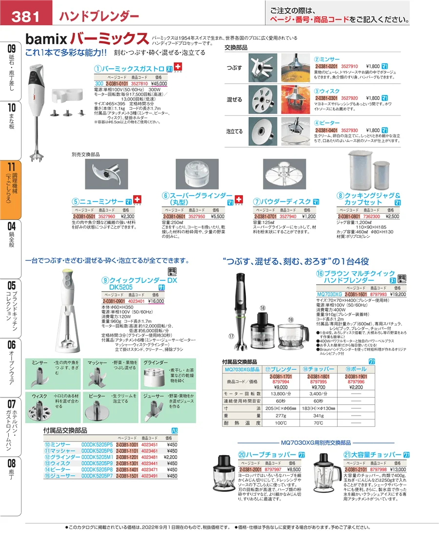 調理機械（下ごしらえ） ページ381