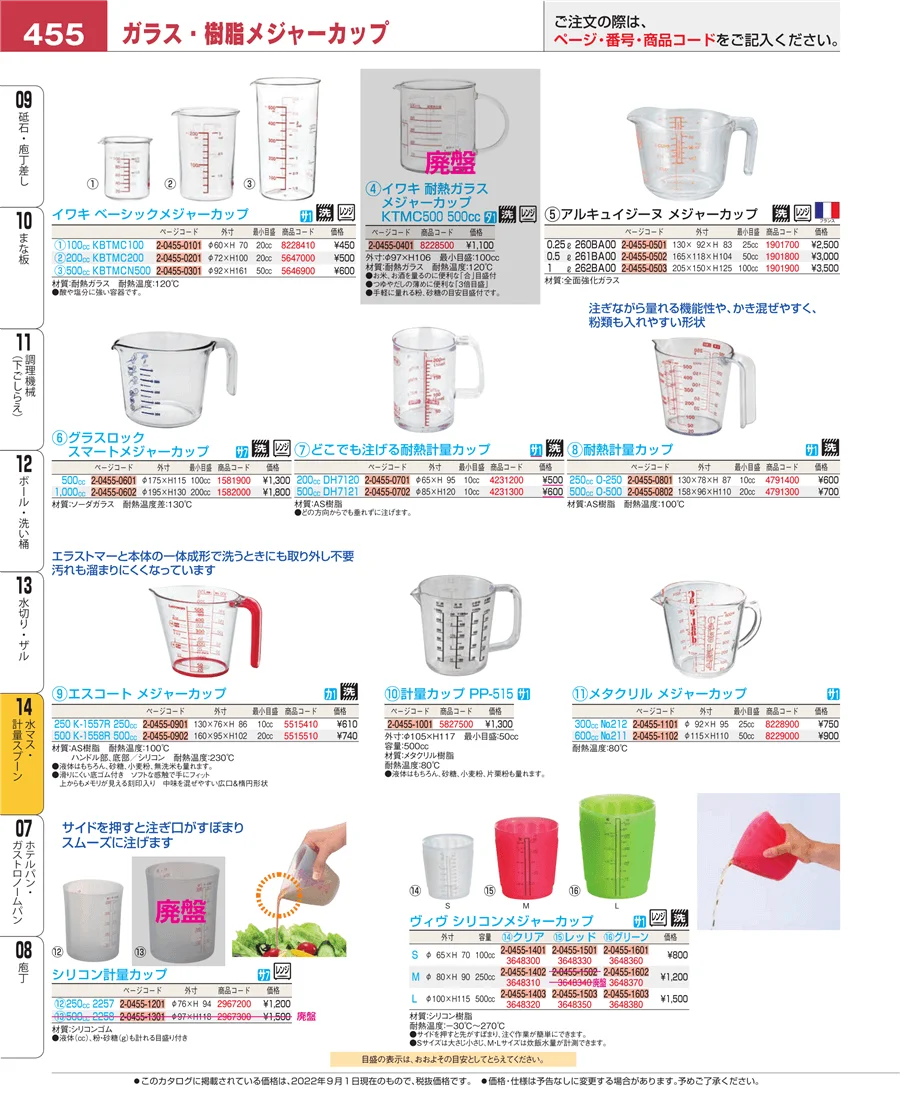水マス・計量スプーン ページ455