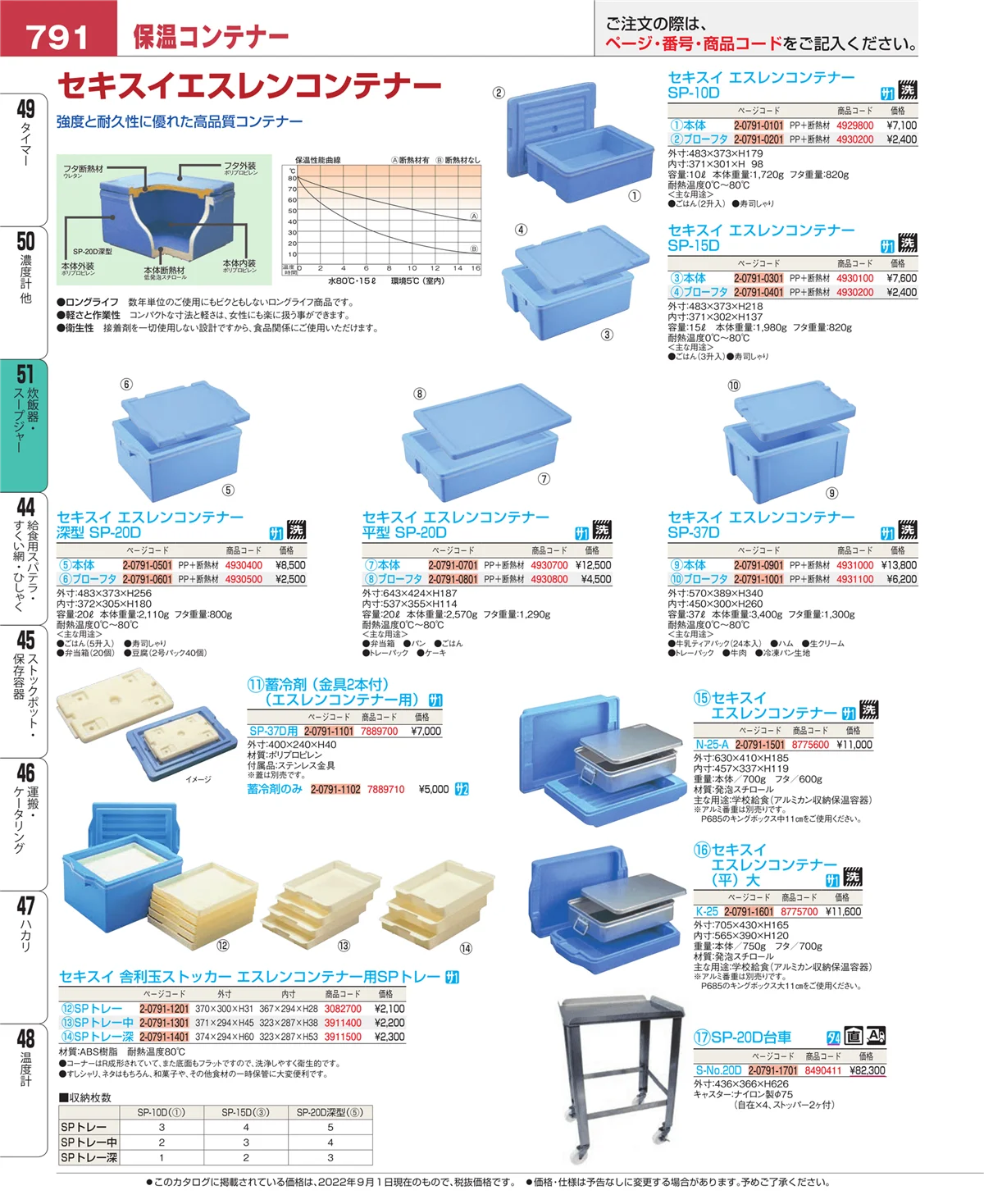 EBM業務用厨房用品カタログvol.22・ページ番号791・炊飯器・スープジャー
