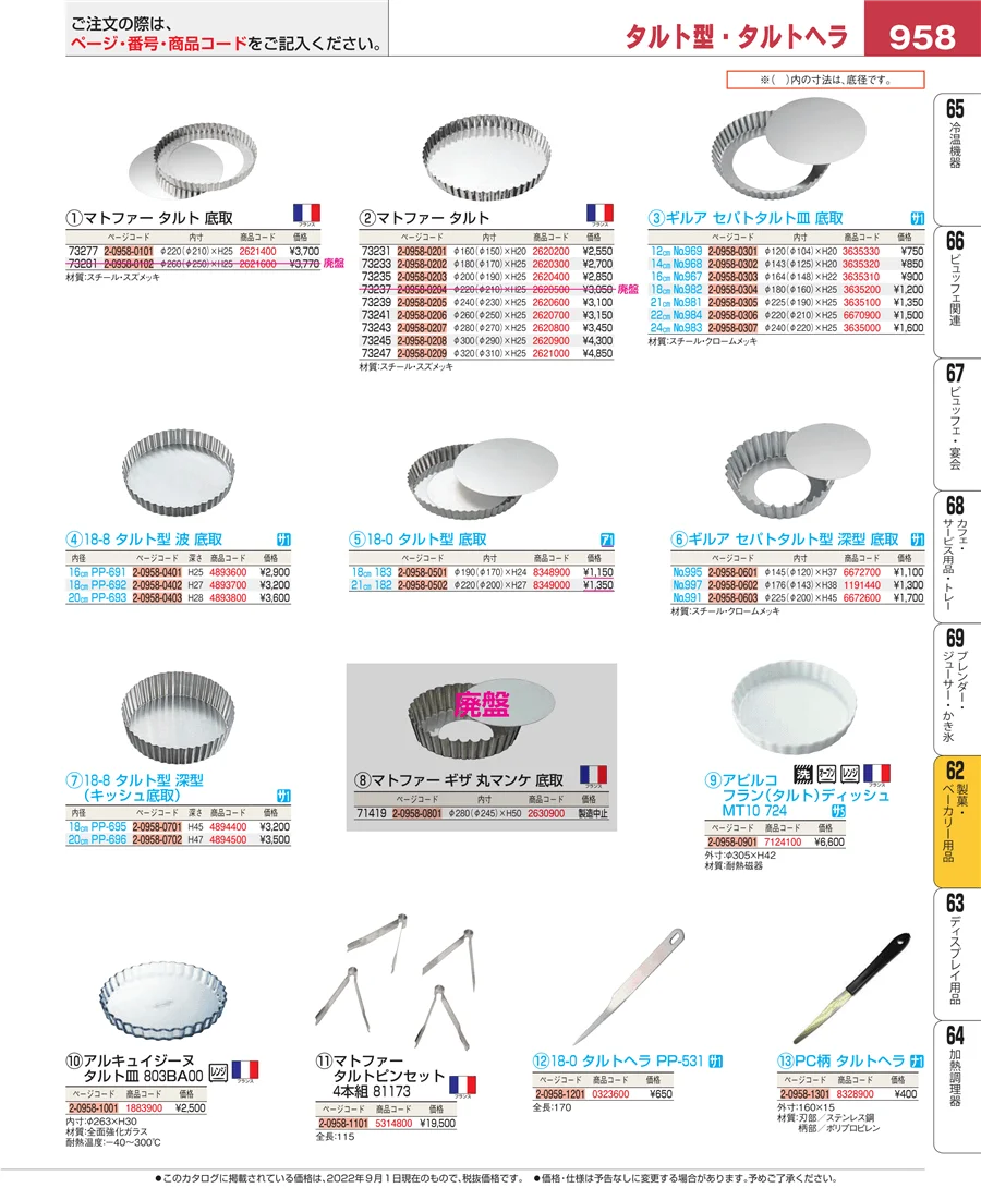 製菓・ベーカリー用品 ページ958