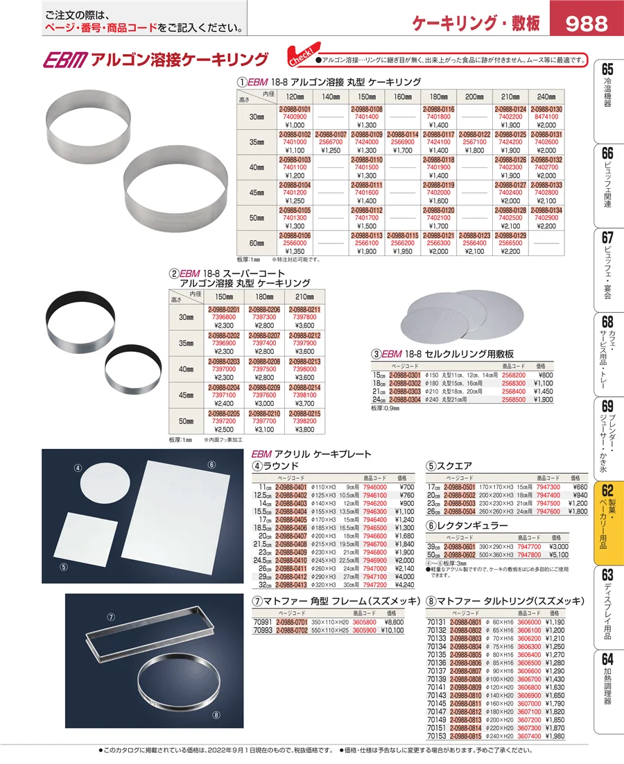 製菓・ベーカリー用品 ページ988