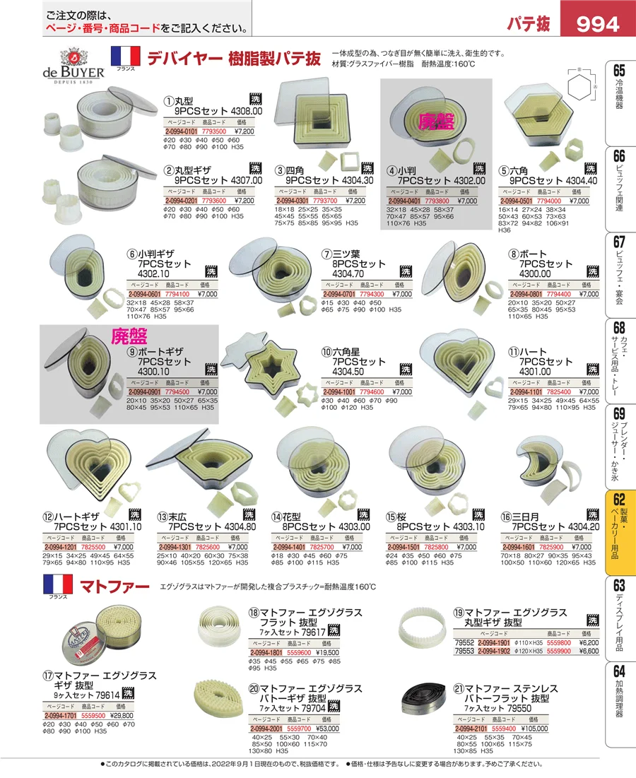 製菓・ベーカリー用品 ページ994