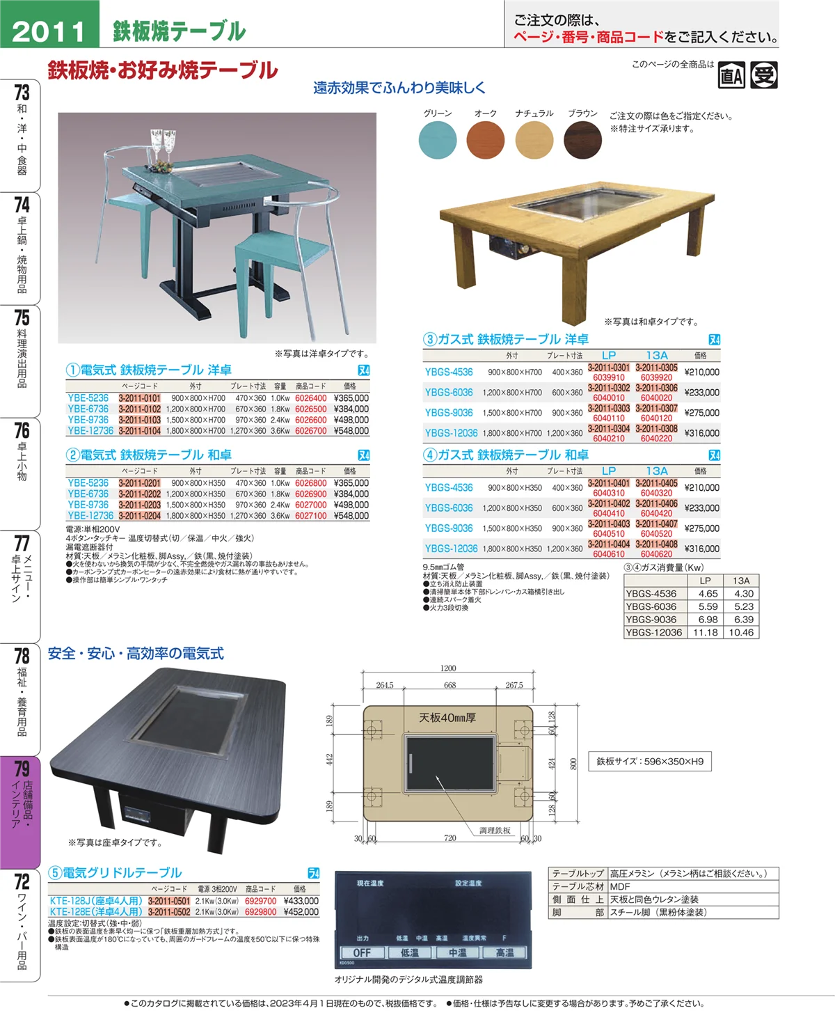EBM業務用厨房用品カタログvol.23・ページ番号2011・店舗備品・インテリア