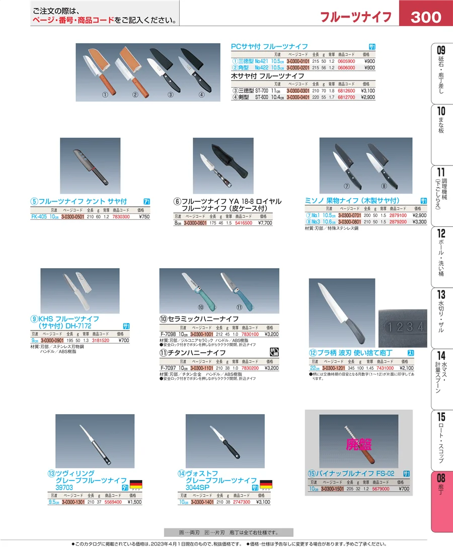 庖丁 ページ300