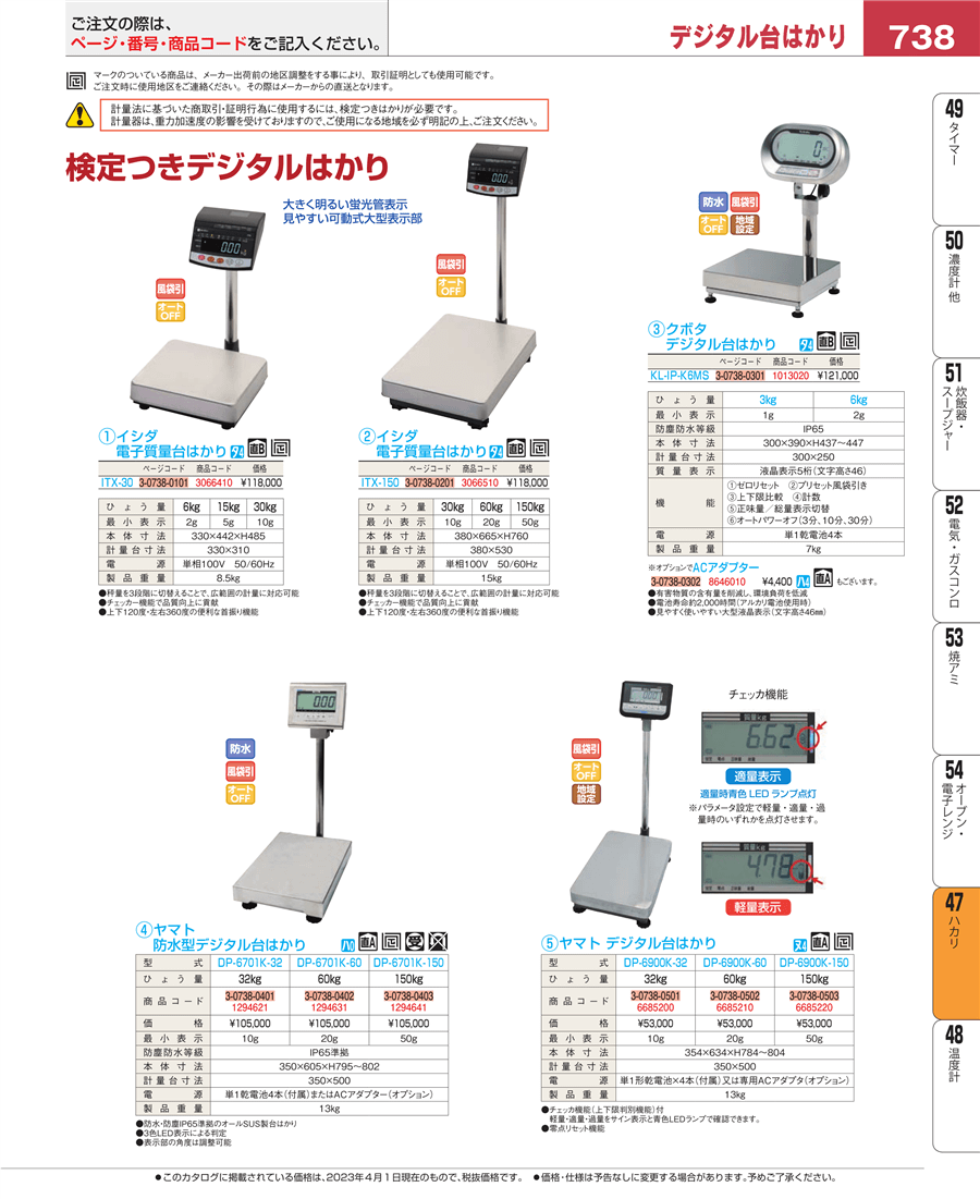 No.e23-1294631ﾔﾏﾄ 防水型デジタル台はかり ６０㎏ DP-6701K-60（県