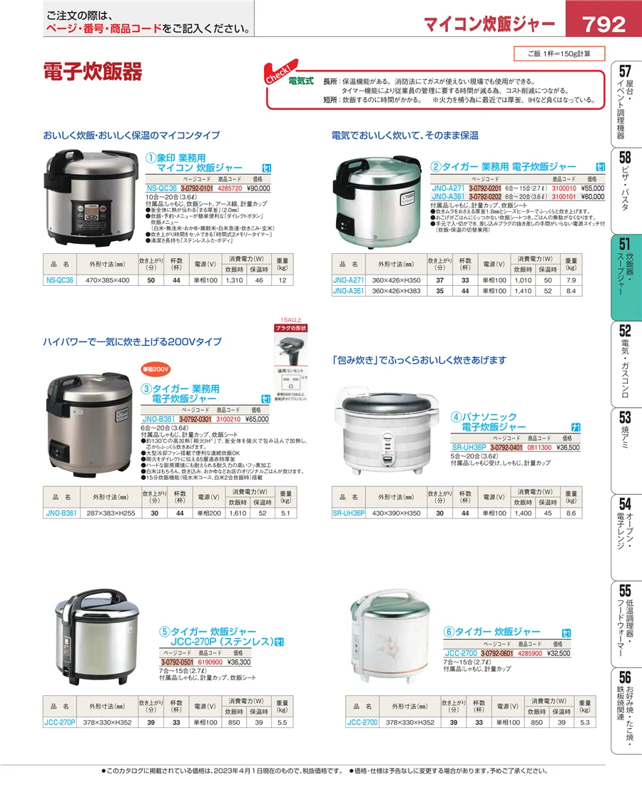 炊飯器・スープジャー ページ792
