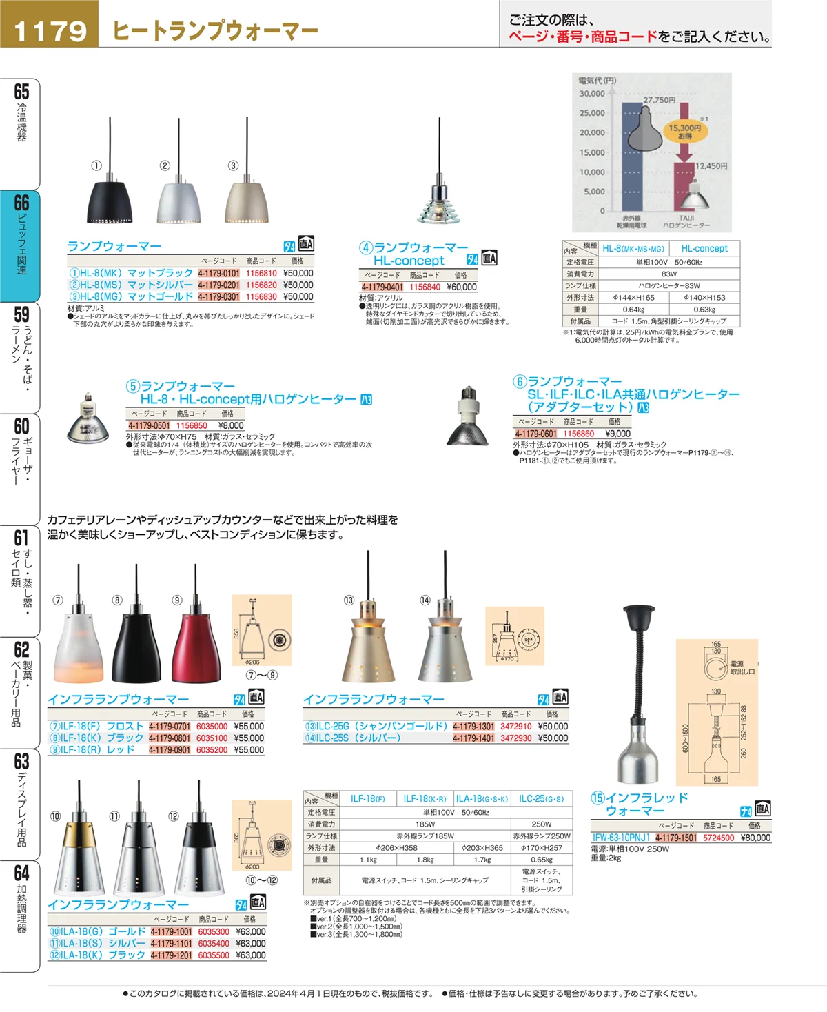 EBM業務用厨房用品カタログvol.24・ページ番号1179・ビュッフェ関連