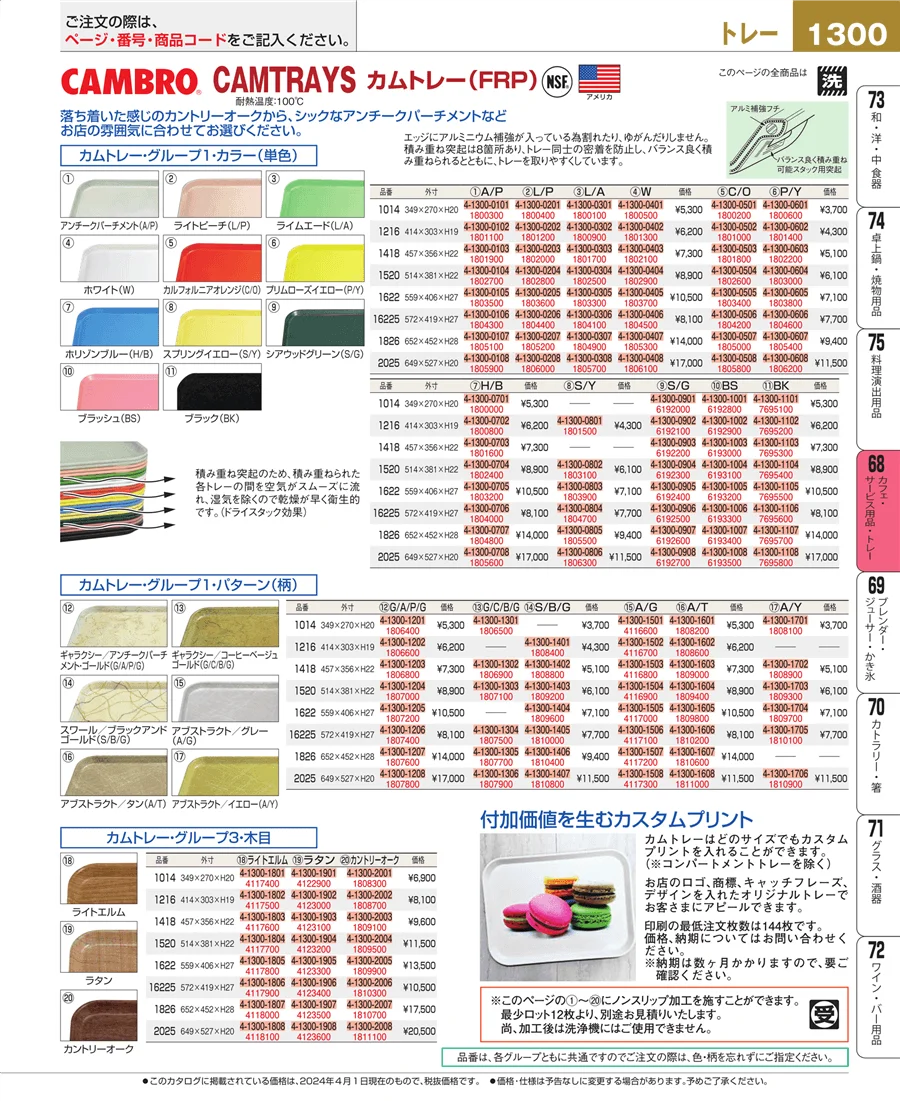 カフェ・サービス用品・トレー ページ1300