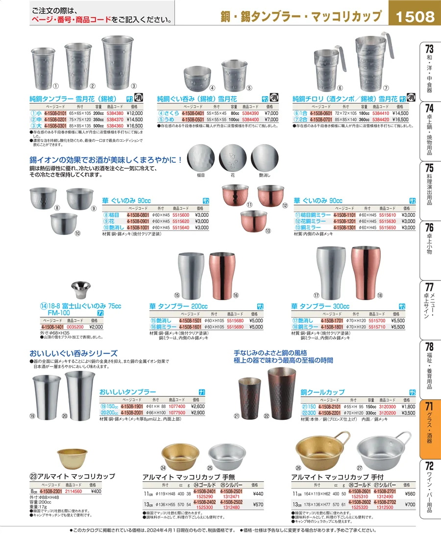 グラス・酒器 ページ1508