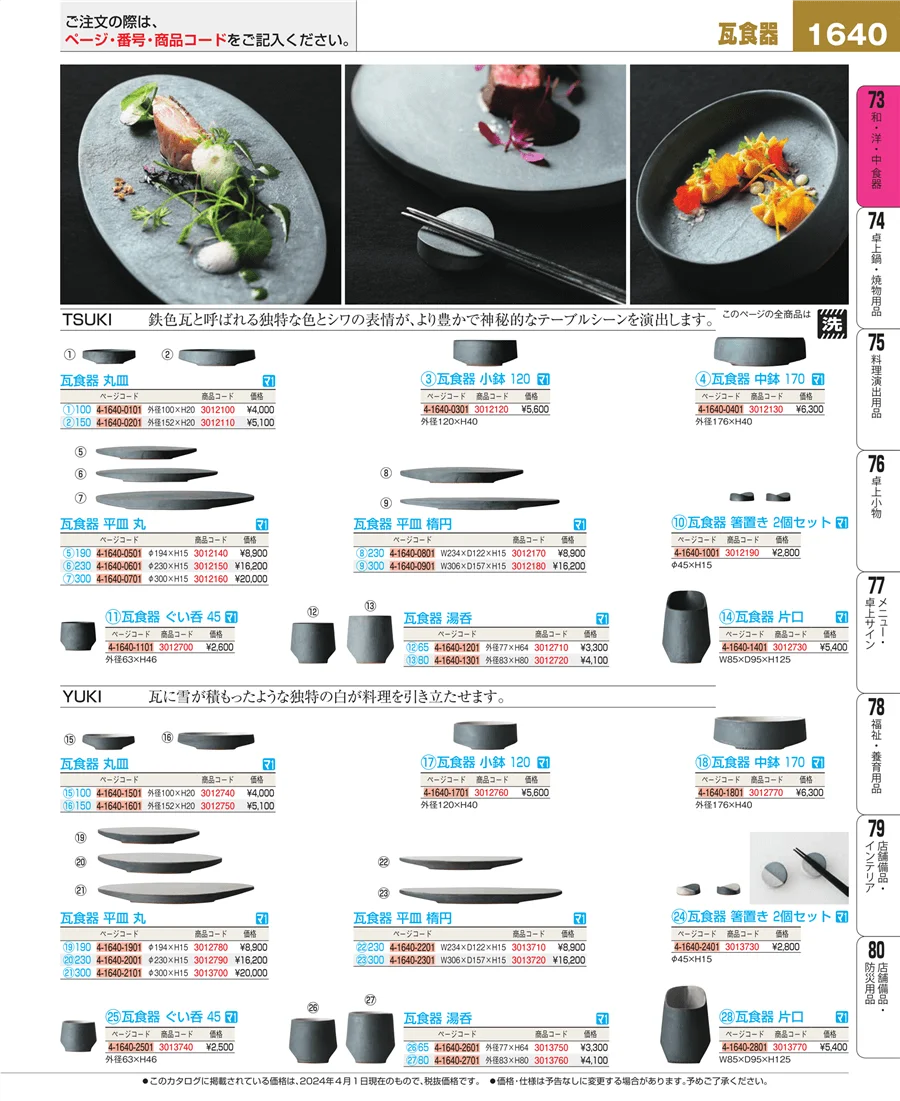 和・洋・中 食器 ページ1640