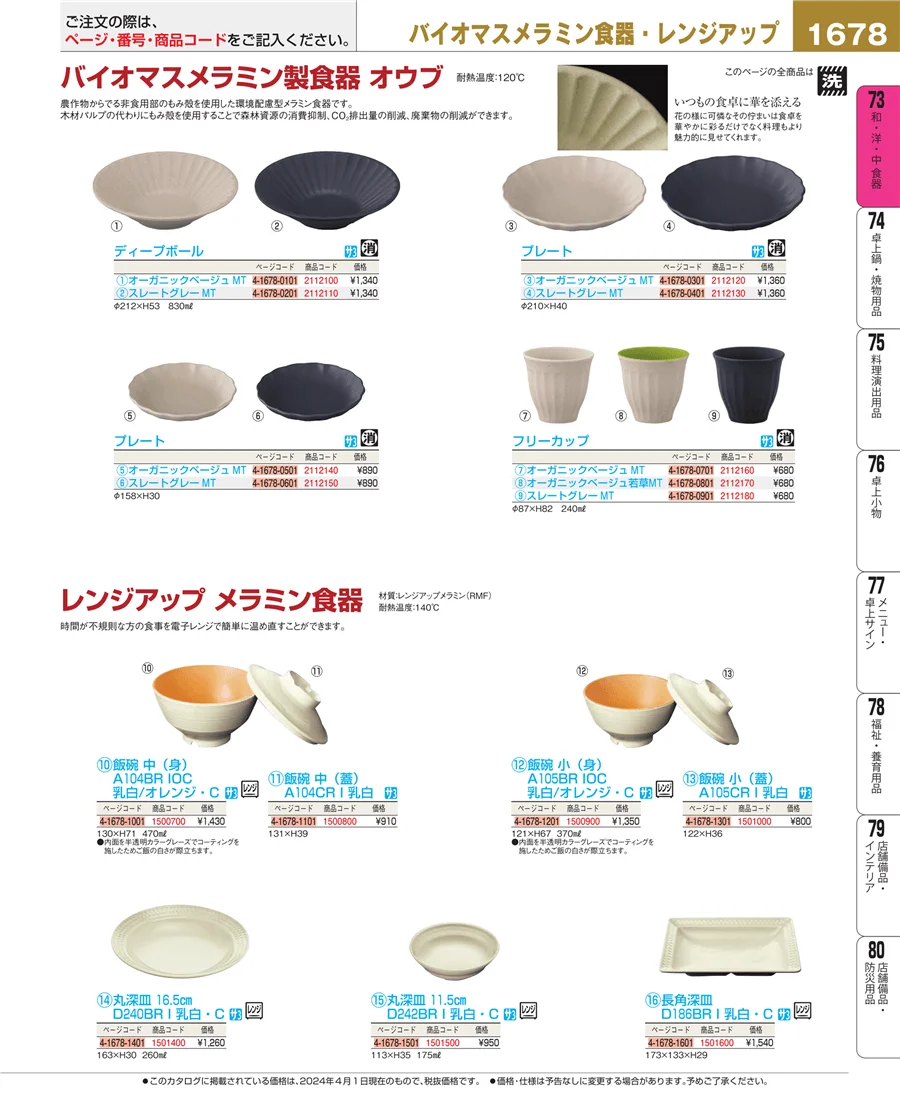 和・洋・中 食器 ページ1678