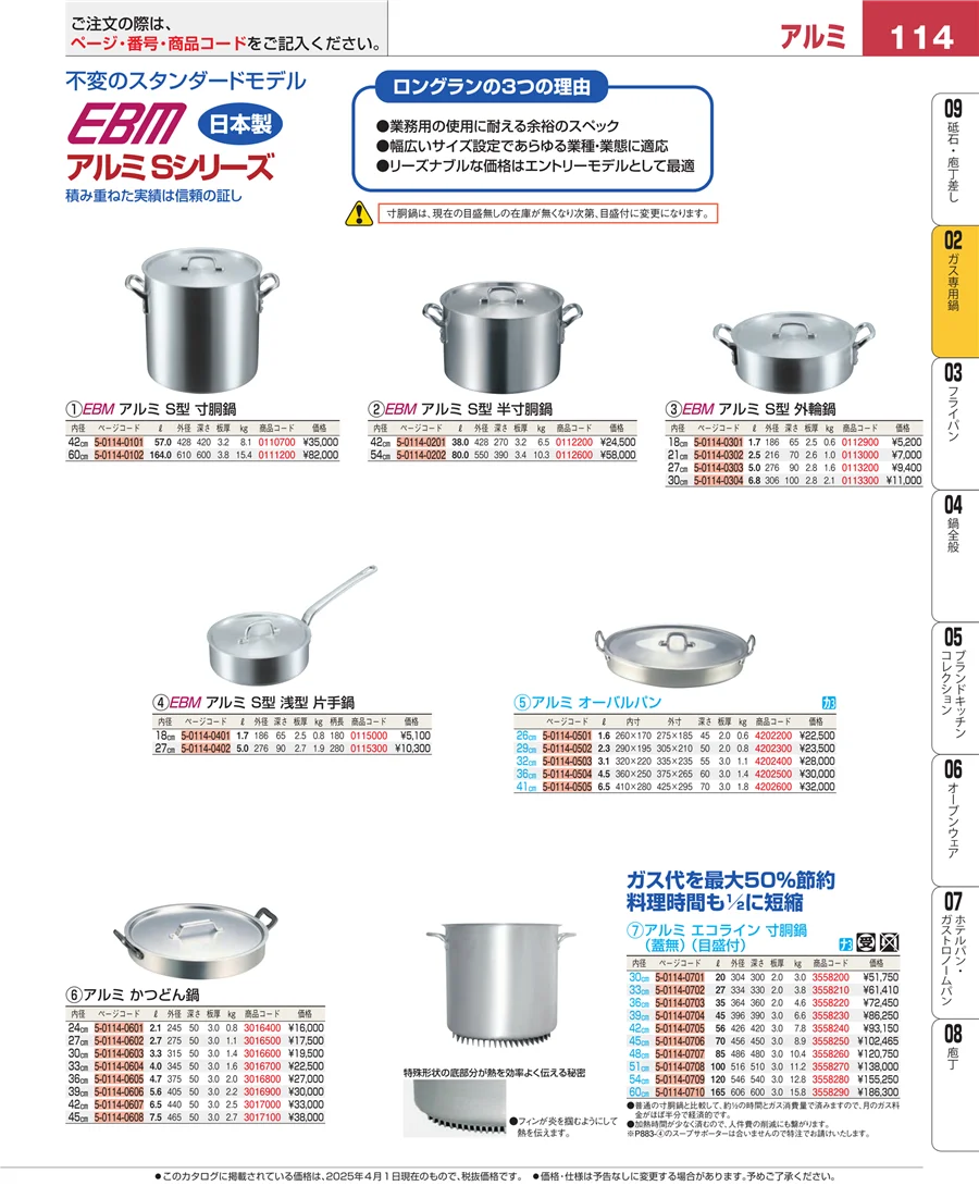 ガス専用鍋 ページ114