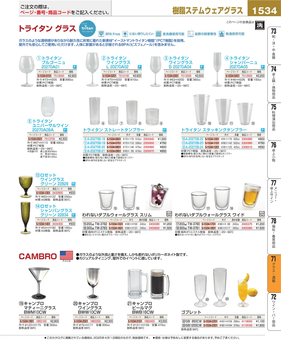 グラス・酒器 ページ1534