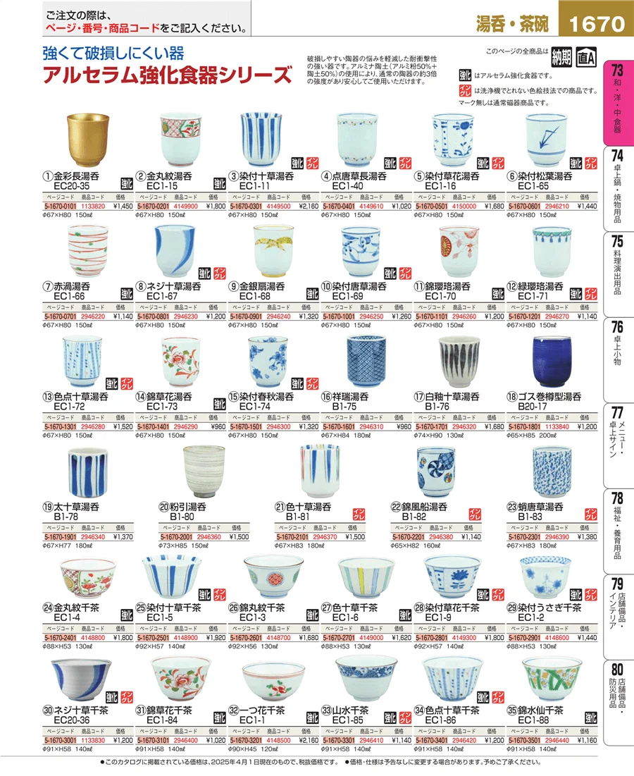 和・洋・中 食器 ページ1670